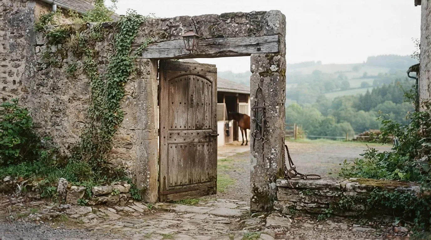 Entrée du Haras de l'Isop, centre équestre à Saint-Martial-sur-Isop
