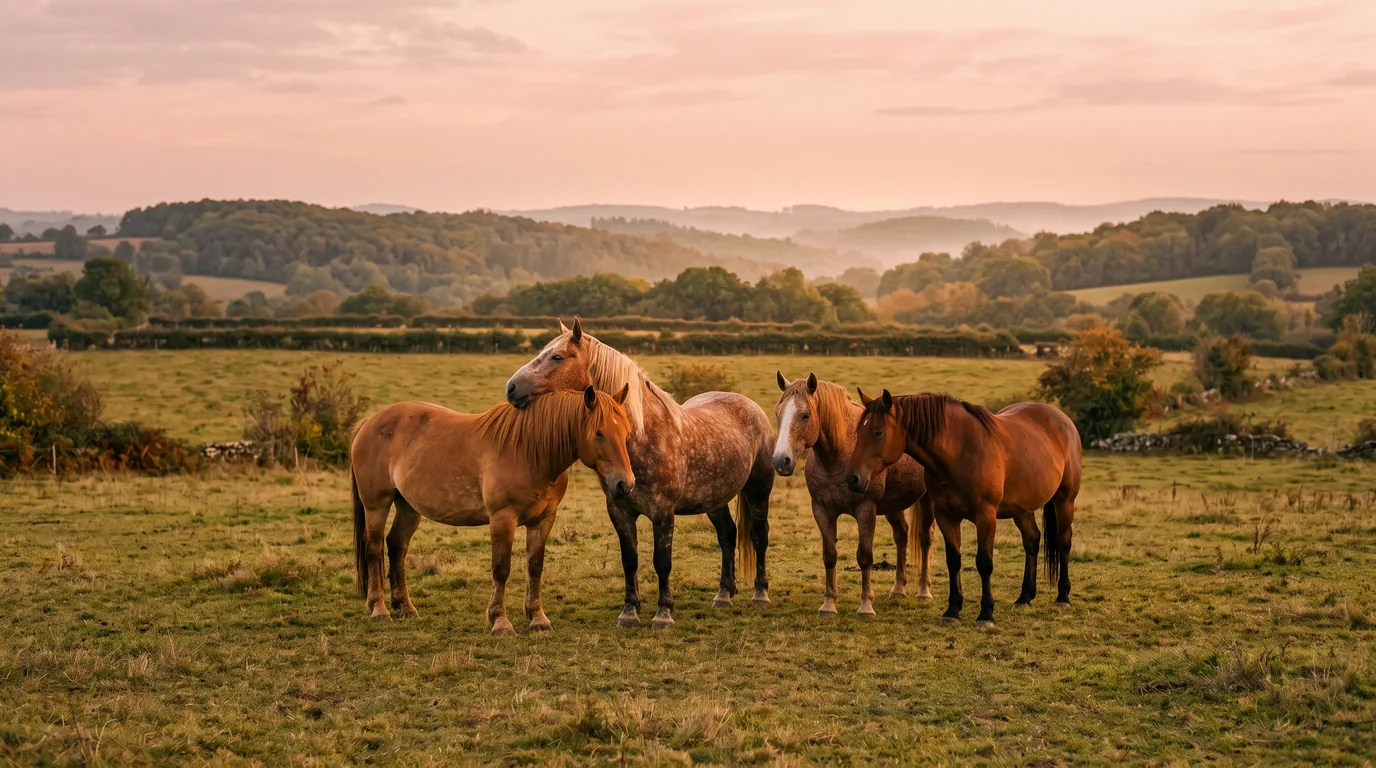 Les chevaux du Haras de l'Isop en liberté, Haute-Vienne